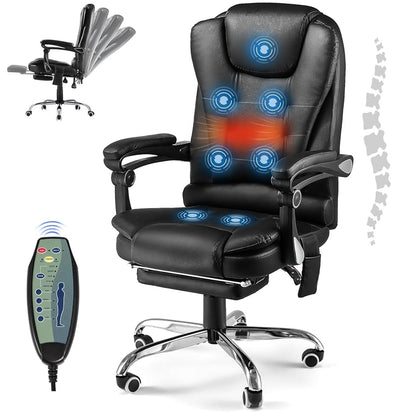 YODOLLA Ergonomisch Bürostuhl mit Fußstütze & Liegefunktion, Schwarz