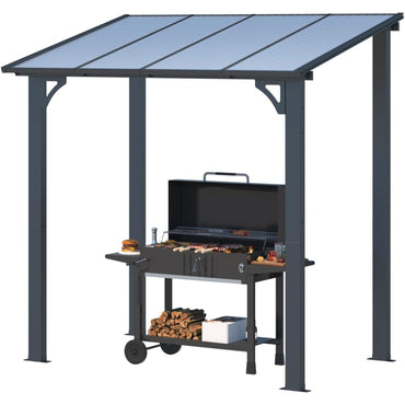 YODOLLA 2,4 x 1,5 m Terrassenüberdachung für Garten, Schwarz