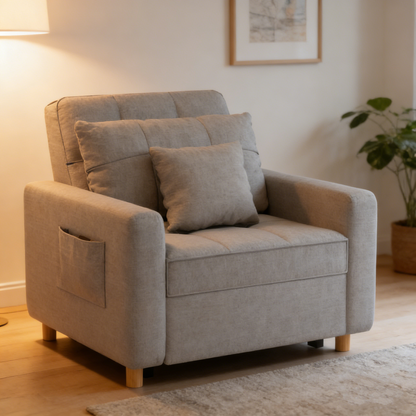 YODOLLA Schlafsofa, 36 Zoll verwandelbarer Stuhl mit Bettfunktion, Grau