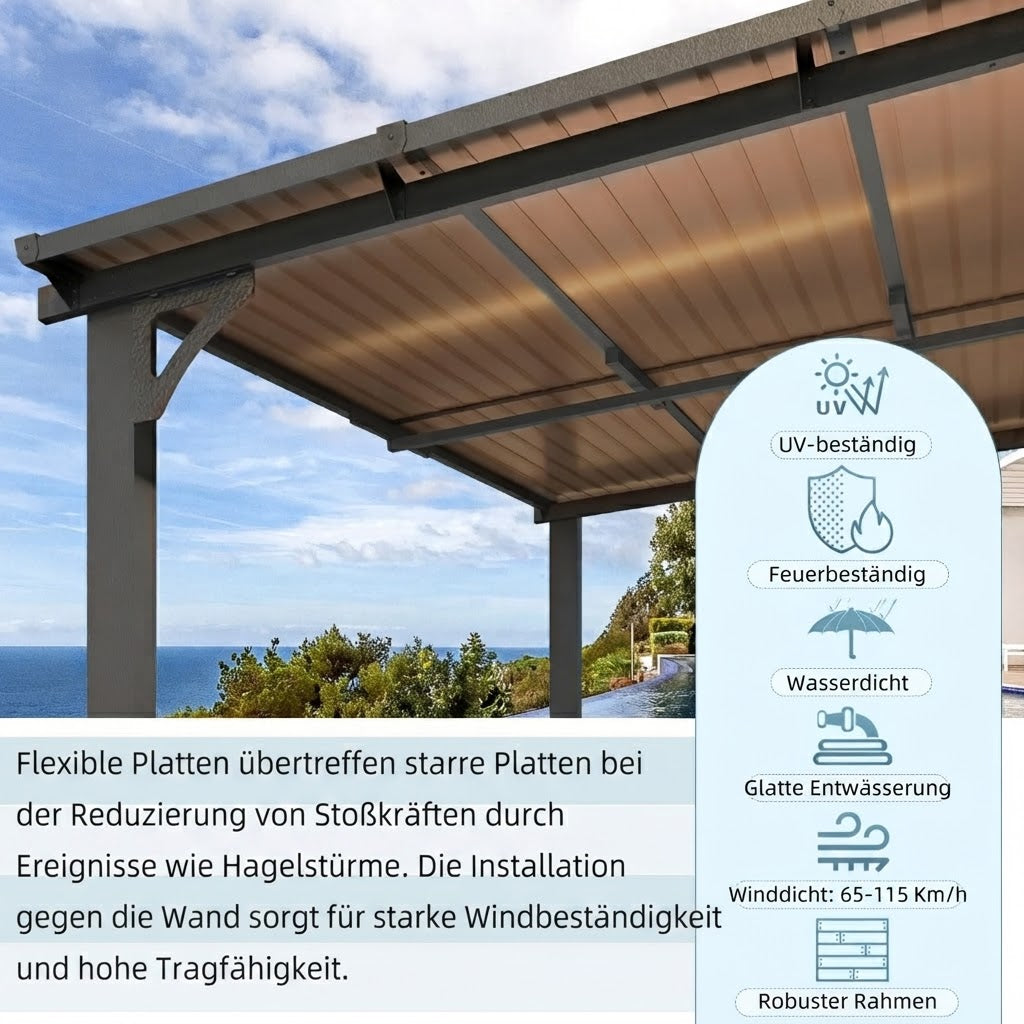 YODOLLA 16' x 10' Gartenpavillon (Pergola) für den Außenbereich, Dunkelgrau