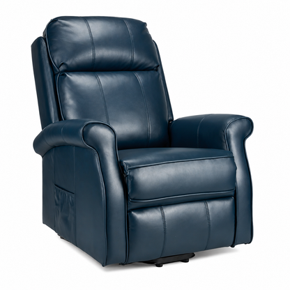 YODOLLA Elektrischer Lift-Sessel für Senioren, Kunstleder, Marineblau