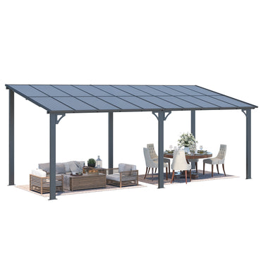 YODOLLA 6 x 2,4 m Terrassenüberdachung für Garten, Schwarz
