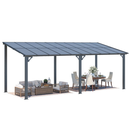 YODOLLA 6 x 2,4 m Terrassenüberdachung für Garten, Schwarz