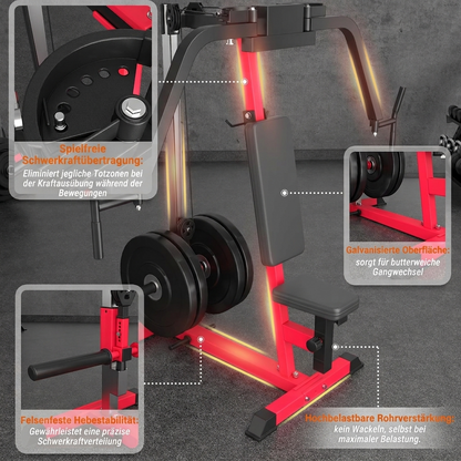 YODOLLA Brustpresse bis 204 kg verstellbar, Butterfly- und Reverse-Butterfly-Maschine