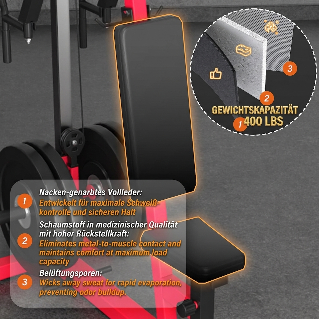 YODOLLA Brustpresse bis 204 kg verstellbar, Butterfly- und Reverse-Butterfly-Maschine