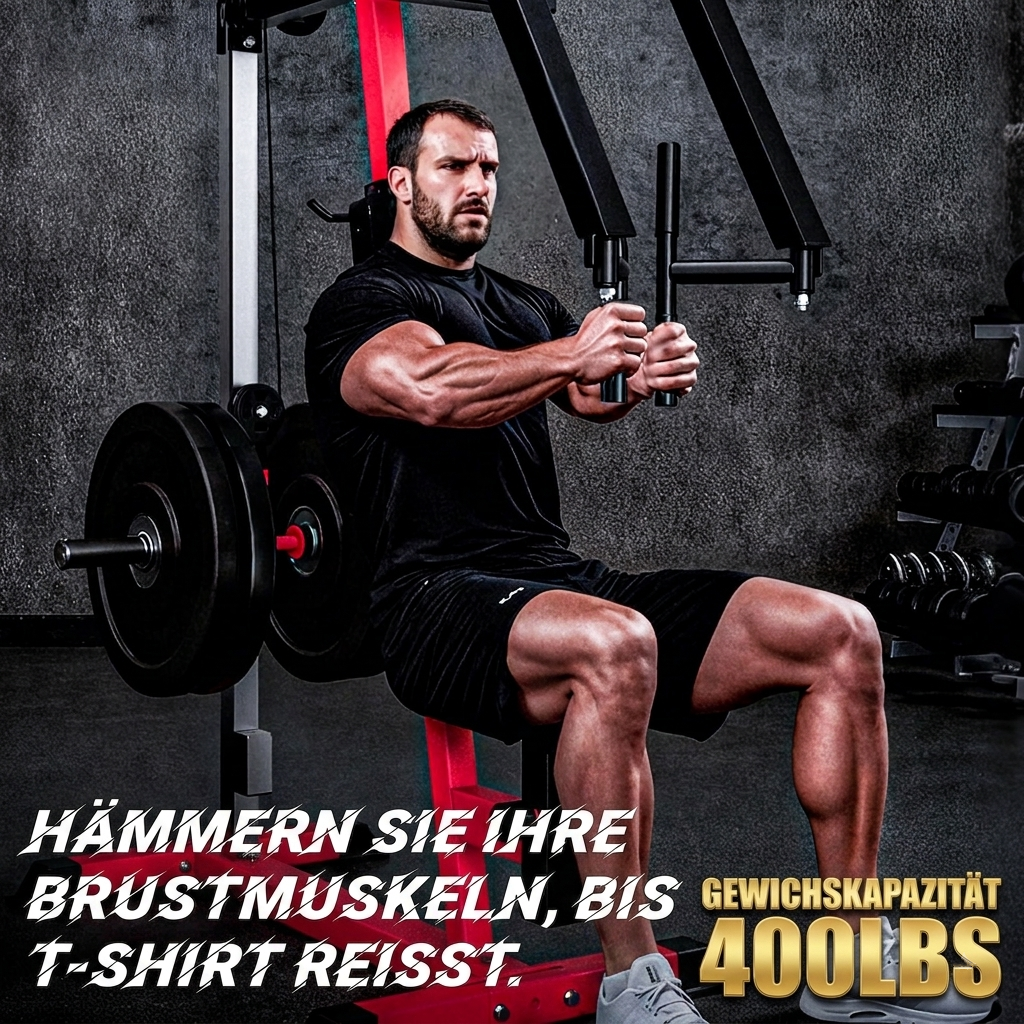 YODOLLA Brustpresse bis 204 kg verstellbar, Butterfly- und Reverse-Butterfly-Maschine
