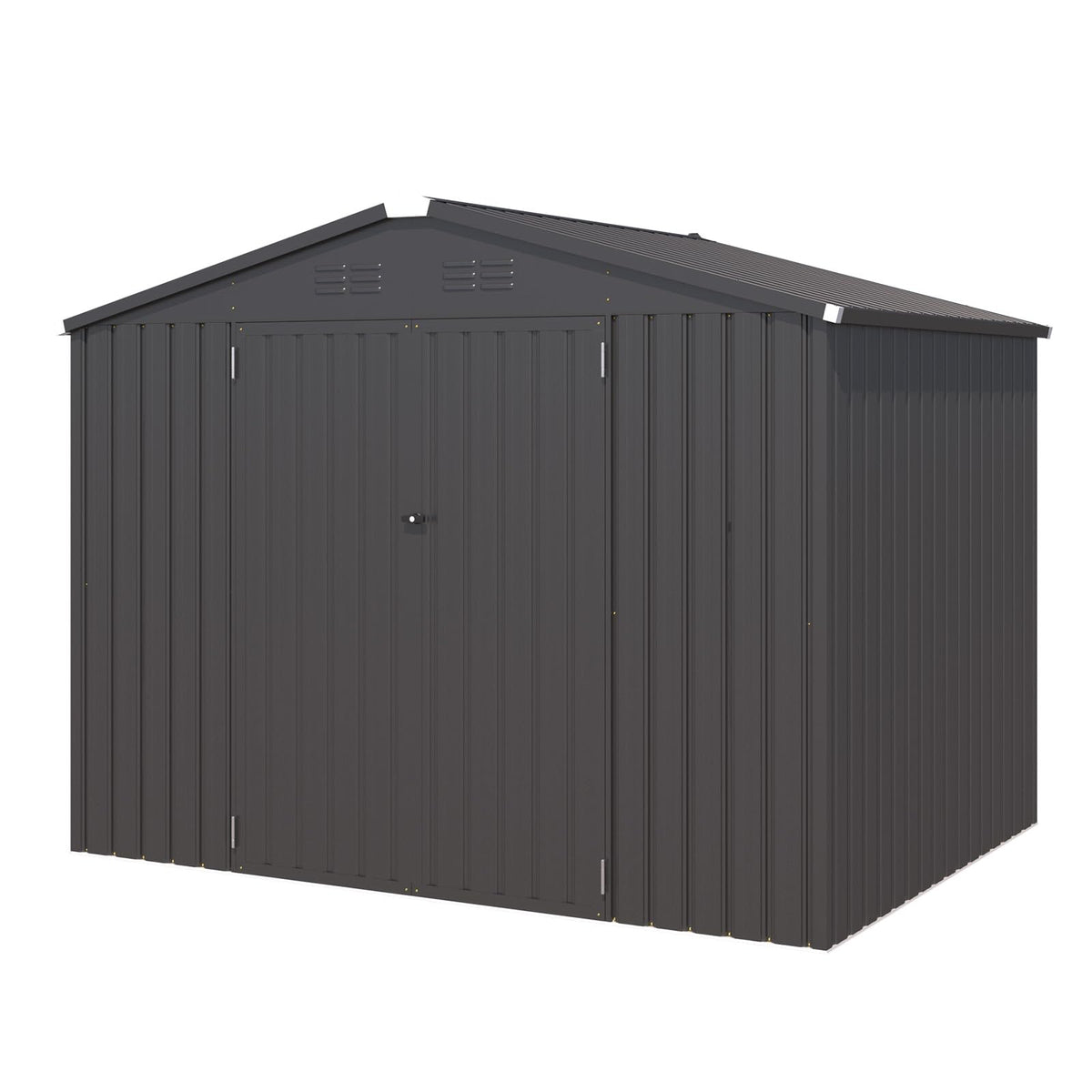 YODOLLA Großes XXL Gerätehaus Metall, 257x181x196cm Geräteschuppen, Grau