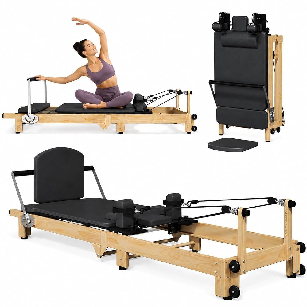 YODOLLA 234cm Faltbare Pilates Reformer Maschine für Zuhause & Studio