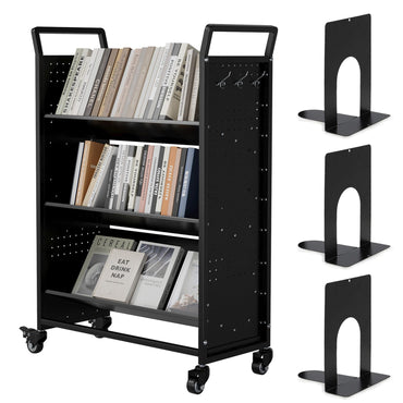 YODOLLA 2-in-1 Bücherwagen 160kg Tragkraft, Universeller Transportwagen