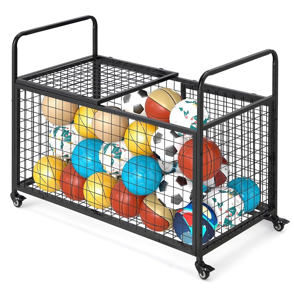 YODOLLA Ballwagen Rollwagen, großer Sportgeräte-Organizer