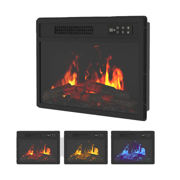 YODOLLA Elektrischer Kamin, 58 cm / 23″ Kamin-Heizgerät mit Fernbedienung, Schwarz