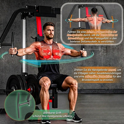 YODOLLA Brustpresse bis 204 kg verstellbar, Butterfly- und Reverse-Butterfly-Maschine