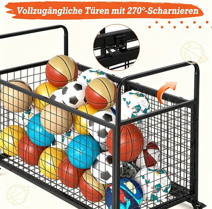YODOLLA Ballwagen Rollwagen, großer Sportgeräte-Organizer