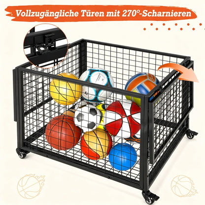 YODOLLA Ballwagen Rollwagen, großer Sportgeräte-Organizer