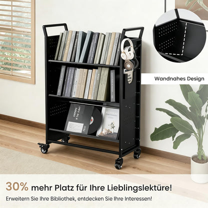 YODOLLA 2-in-1 Bücherwagen 160kg Tragkraft, Universeller Transportwagen