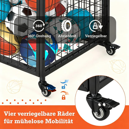 YODOLLA Ballwagen Rollwagen, großer Sportgeräte-Organizer