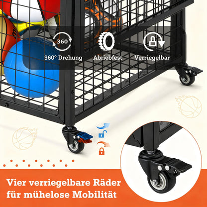YODOLLA Ballwagen Rollwagen, großer Sportgeräte-Organizer
