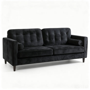 YODOLLA Sofa 3 Sitzer 208cm Schlafsofa Couch, Schwarz