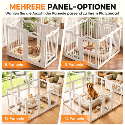 YODOLLA Klarer Acryl-Welpenlaufstall für Wohnung, 76cm Höhe, 8 Stück, Weiß