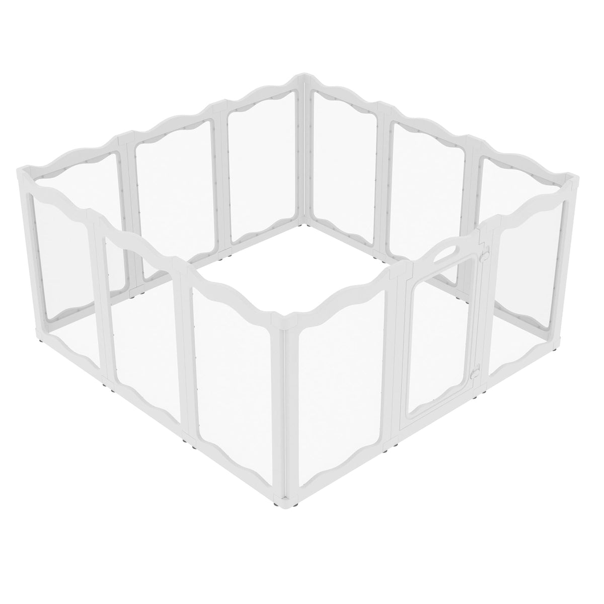 YODOLLA Klarer Acryl-Welpenlaufstall für Wohnung, 76cm Höhe, 12 Stück, Weiß