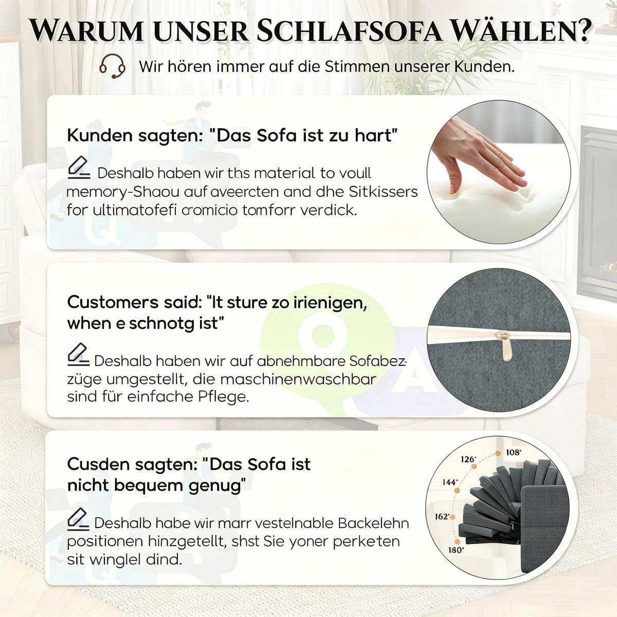 YODOLLA 3-in-1 Schlafsofa 160cm, 2-Sitzer Sofa, Dunkelgrau