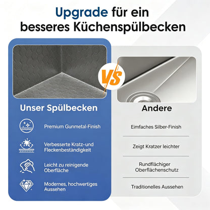 YODOLLA 84 x 48 cm Küchenspüle mit 1 Becken (Einbau / Aufsatz) – ohne Armatur