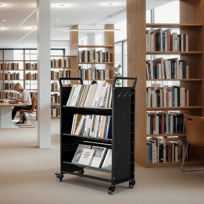 YODOLLA 2-in-1 Bücherwagen 160kg Tragkraft, Universeller Transportwagen