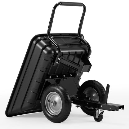 YODOLLA 2-in-1 Schubkarre XXL für Rasentraktor mit 2-Rad, 204kg Tragkraft
